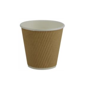 8oz Kraft Paper Single Wall Hot Ripple Cup (500/CS)