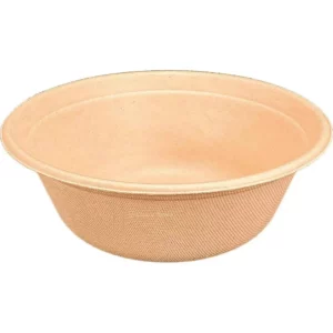 48oz Custom Printed Bagasse Natural Fibre Salad Bowl 100% Compostable (400/CS)