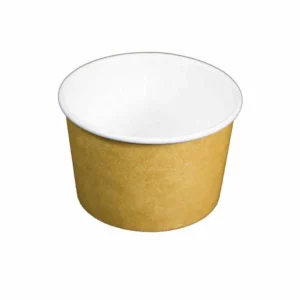 8oz Custom Printed PLA Kraft Compostable Soup Container (1000/CS)