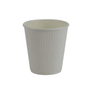 10oz White Paper Single Wall Hot Ripple Cup (500/CS)