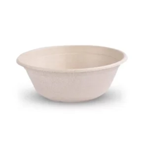 40oz Custom Printed Bagasse Round Natural Kraft Bowls (500/CS)