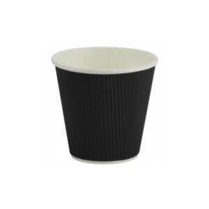 8oz Black Paper Single Wall Hot Ripple Cup (500/CS)