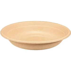 24oz Custom Printed Bagasse Natural Fibre Salad Bowl 100% Compostable (400/CS)