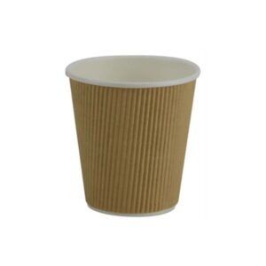 10oz Kraft Paper Single Wall Hot Ripple Cup (500/CS)