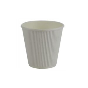 8oz White Paper Single Wall Hot Ripple Cup (500/CS)